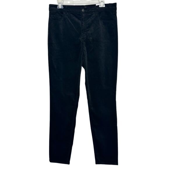 Loft Womens Corduroy Velvet Black High Rise Skinny Jeans Pants Size 32 NWT - Picture 1 of 7